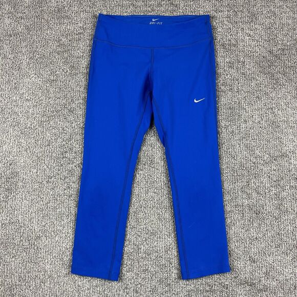 Nike Dri-FIT Running Leggings Womens Small Blue Compression Leggings Athletic - Picture 1 of 11